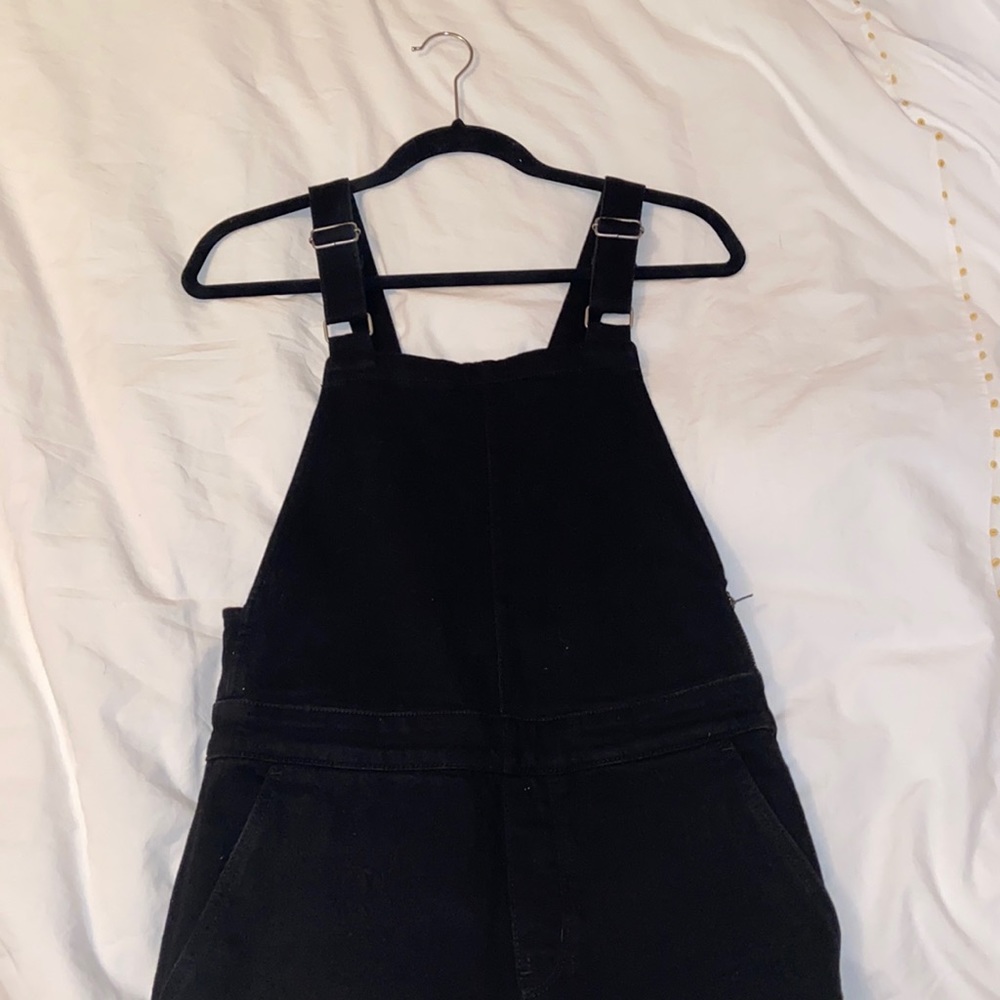 Black jean overalls